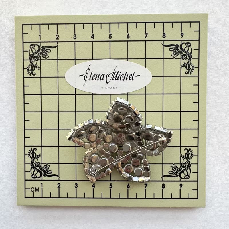 Vintage Albert Weiss Brooch signed Weiss 1960s USA clear crystals pin gift idea