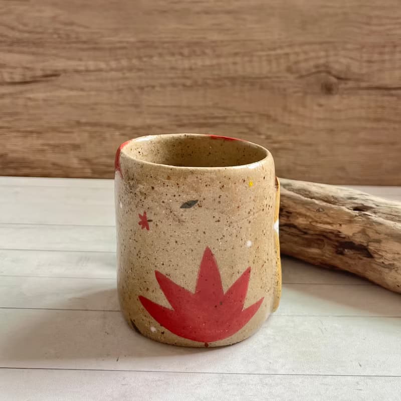 A Lu 小狐狸陶杯/禮物 手作手繪 美國進口陶土 原創僅此一件