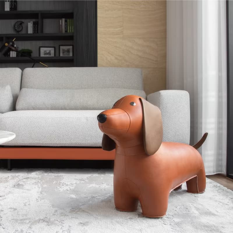 【椅凳】臘腸狗 Teckel 皮革擺設 | 入厝禮物 喬遷禮 穿鞋椅