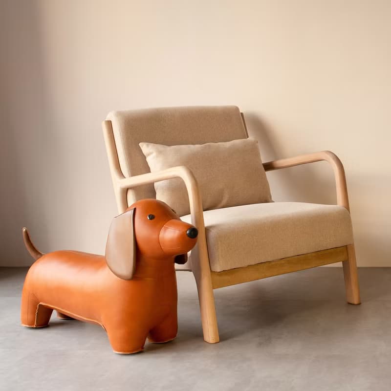 【椅凳】臘腸狗 Teckel 皮革擺設 | 入厝禮物 喬遷禮 穿鞋椅