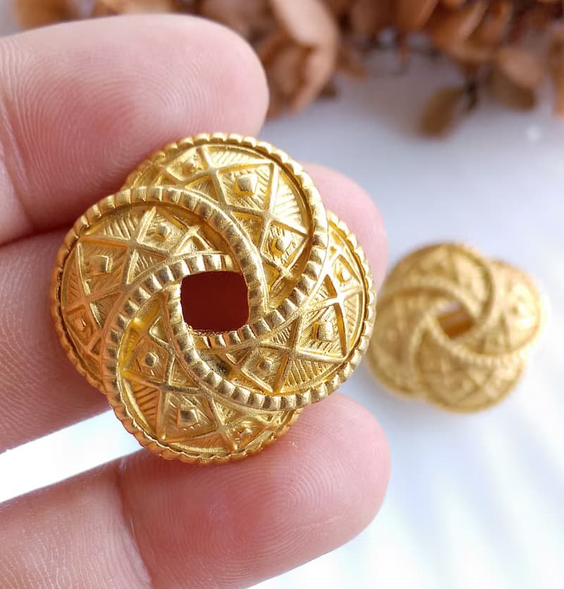 Vintage Jewelry 西洋古董飾品 啞光 經典圖紋 夾式耳環