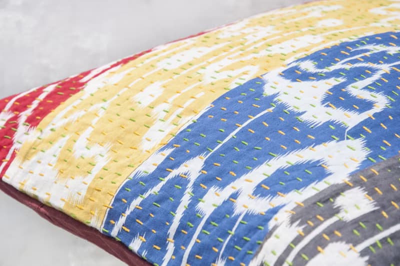 刺繡抱枕套 純棉抱枕套 民族風抱枕套-波希米亞拼接幾何彩虹色塊