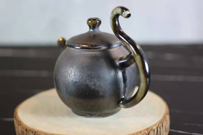 【送禮好物】原礦土塗層 柴燒飛天茶壺 名家葉敏祥手作