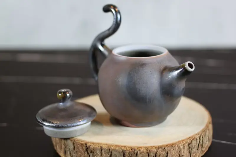 【送禮好物】原礦土塗層 柴燒飛天茶壺 名家葉敏祥手作