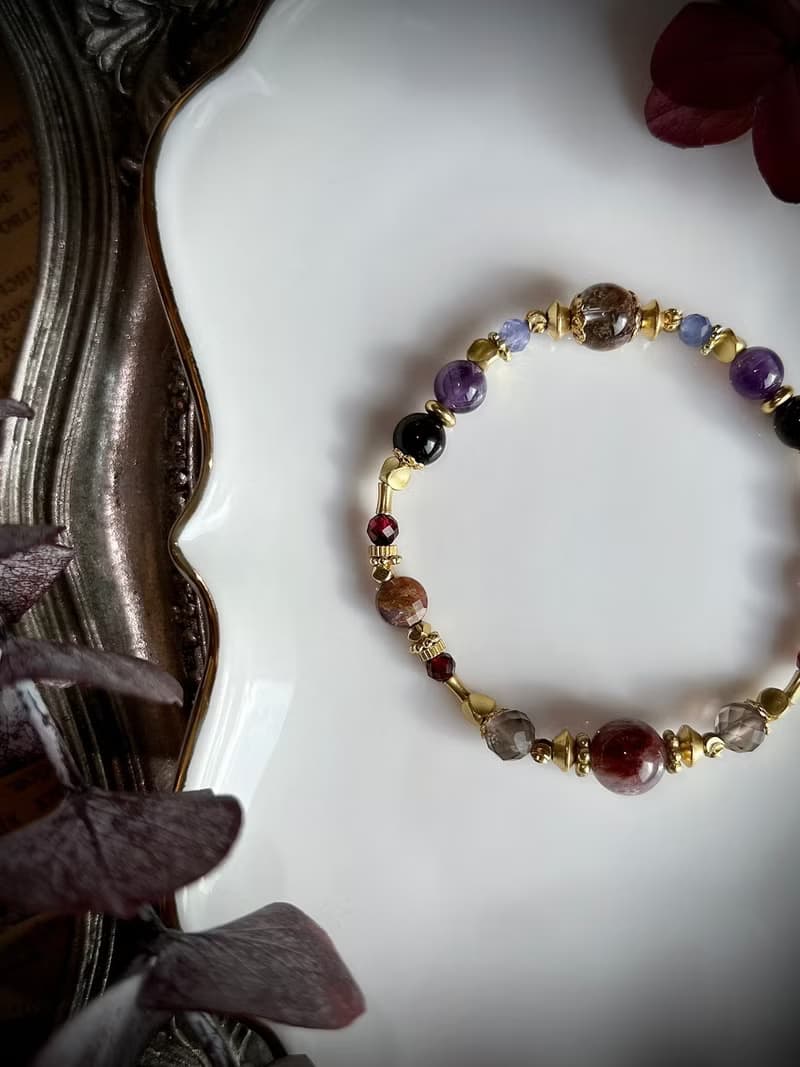 -暗夜嗜血者-天然水晶手鏈/黃銅手鍊