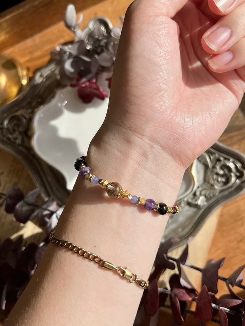 -暗夜嗜血者-天然水晶手鏈/黃銅手鍊