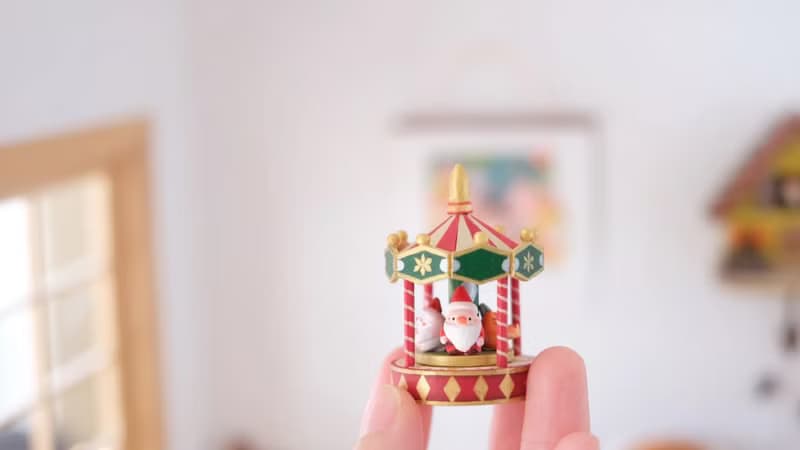 【棉花星球】復古玩具系列-聖誕旋轉木馬
