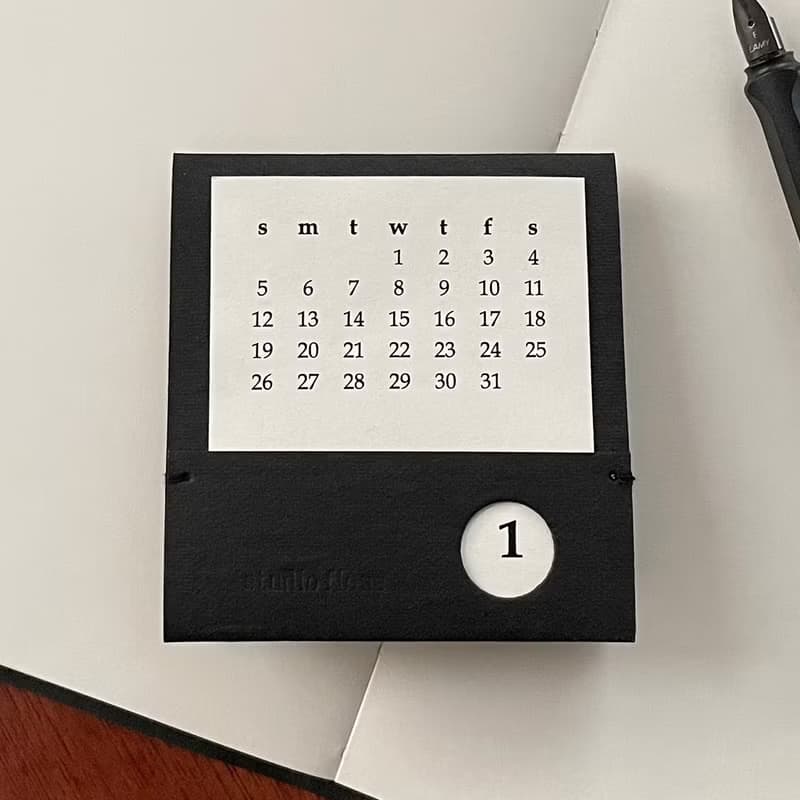 paper leather 2025 mini calendar