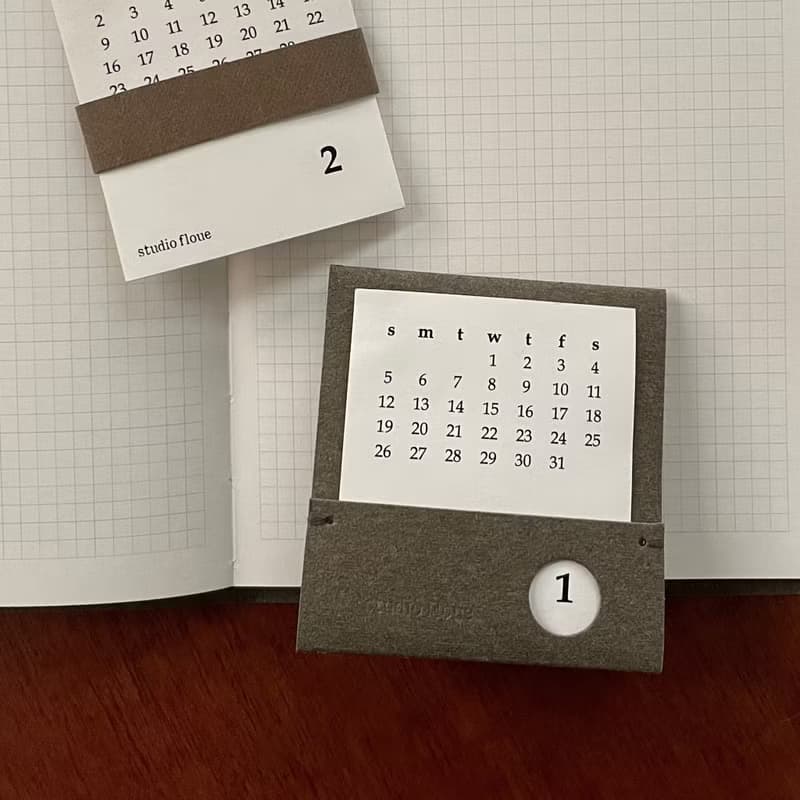 paper leather 2025 mini calendar