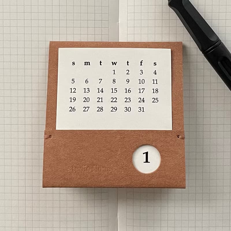 paper leather 2025 mini calendar