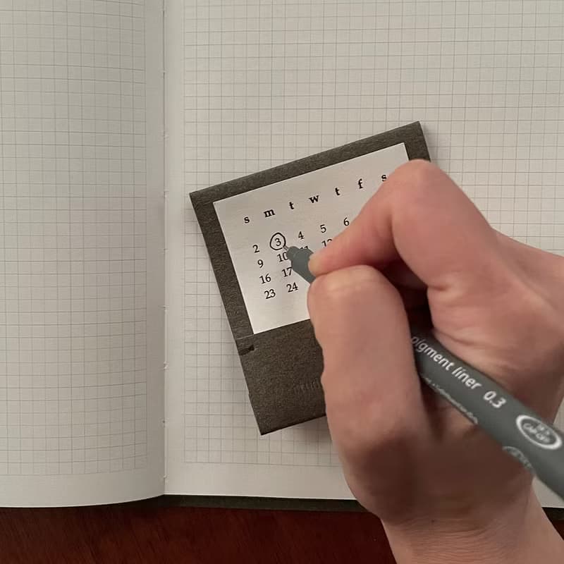 paper leather 2025 mini calendar