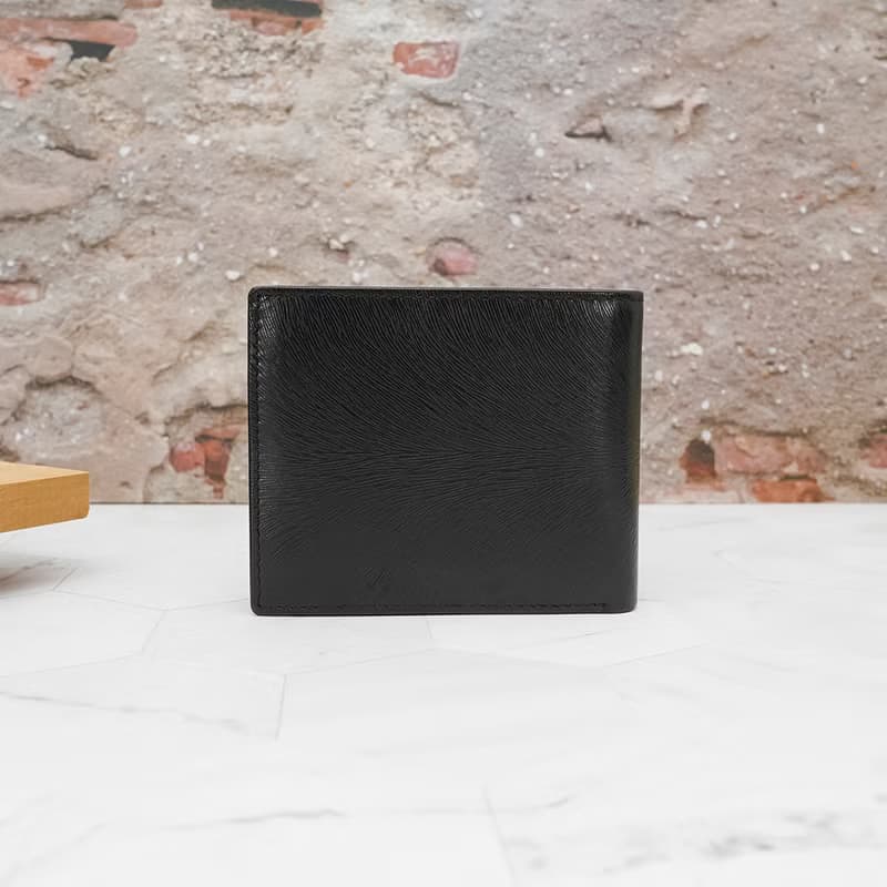 9卡1照-馬鬃紋-左右翻活頁牛皮短夾28806(黑色)