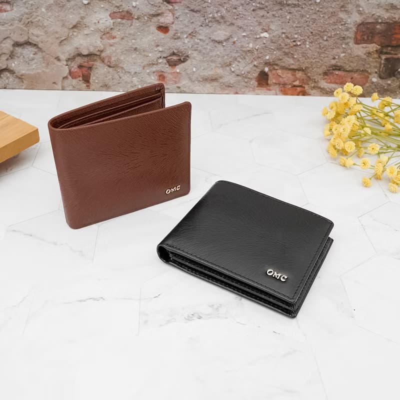 9卡1照-馬鬃紋-左右翻活頁牛皮短夾28806(黑色)