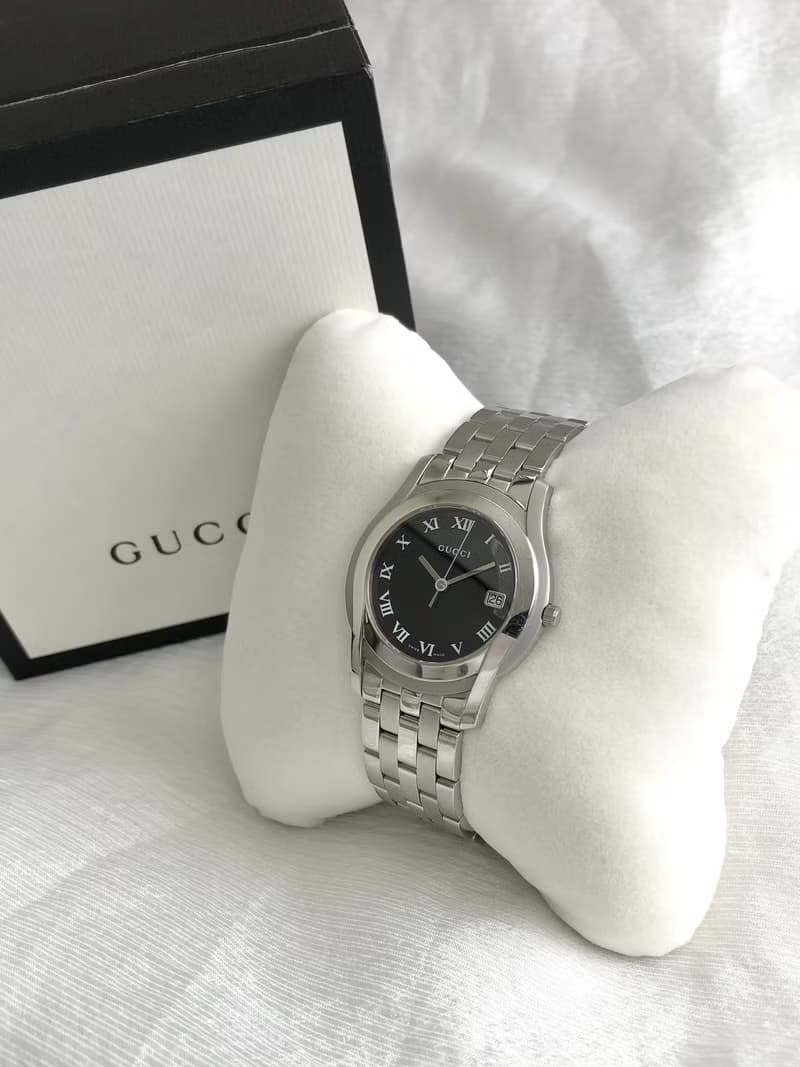 【 日本直送　名牌中古包 】GUCCI グッチ 腕時計 シルバー ステンレス 5500M vintage ヴィンテージ オールド 23ex72