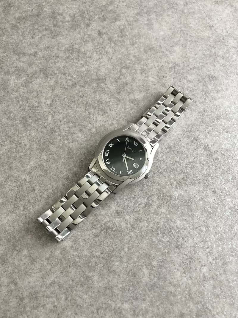 【 日本直送　名牌中古包 】GUCCI グッチ 腕時計 シルバー ステンレス 5500M vintage ヴィンテージ オールド 23ex72