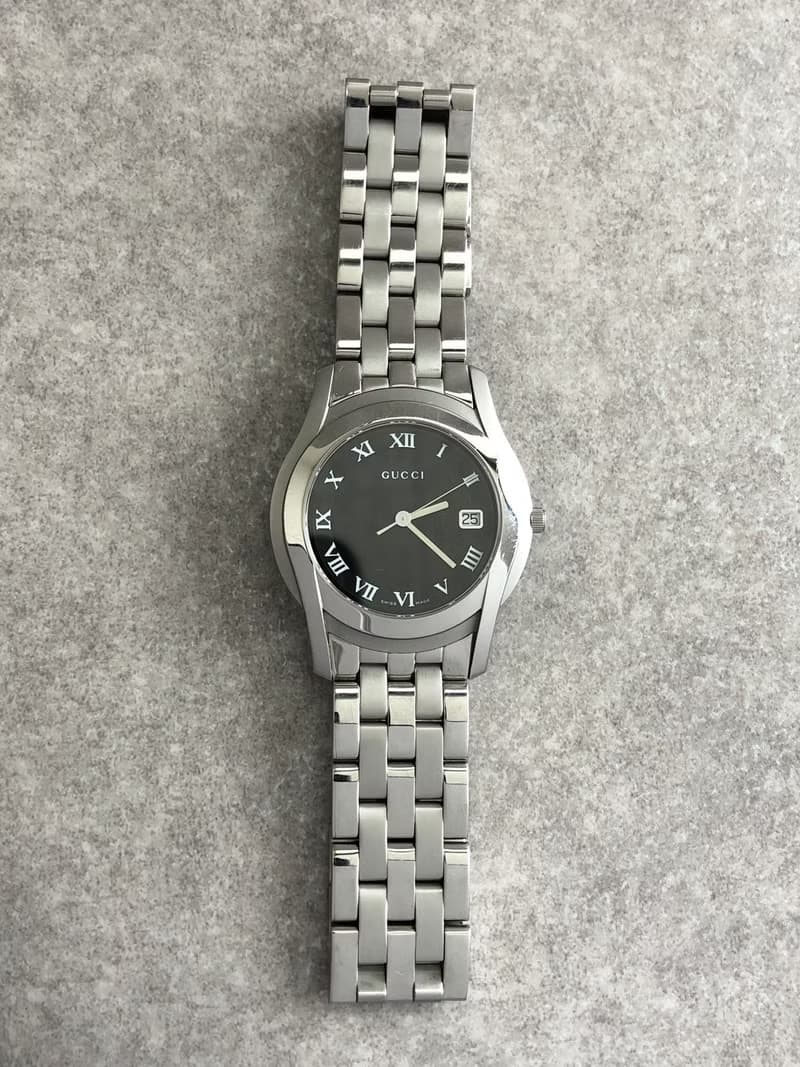 【 日本直送　名牌中古包 】GUCCI グッチ 腕時計 シルバー ステンレス 5500M vintage ヴィンテージ オールド 23ex72