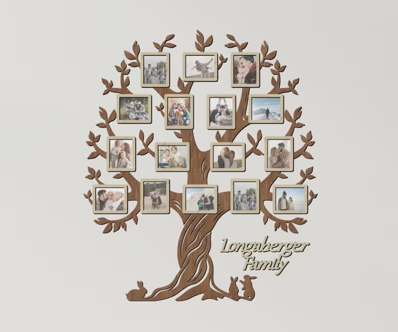 Personalized family genealogical tree Picture frame collage Home wall decor
