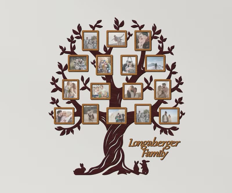Personalized family genealogical tree Picture frame collage Home wall decor