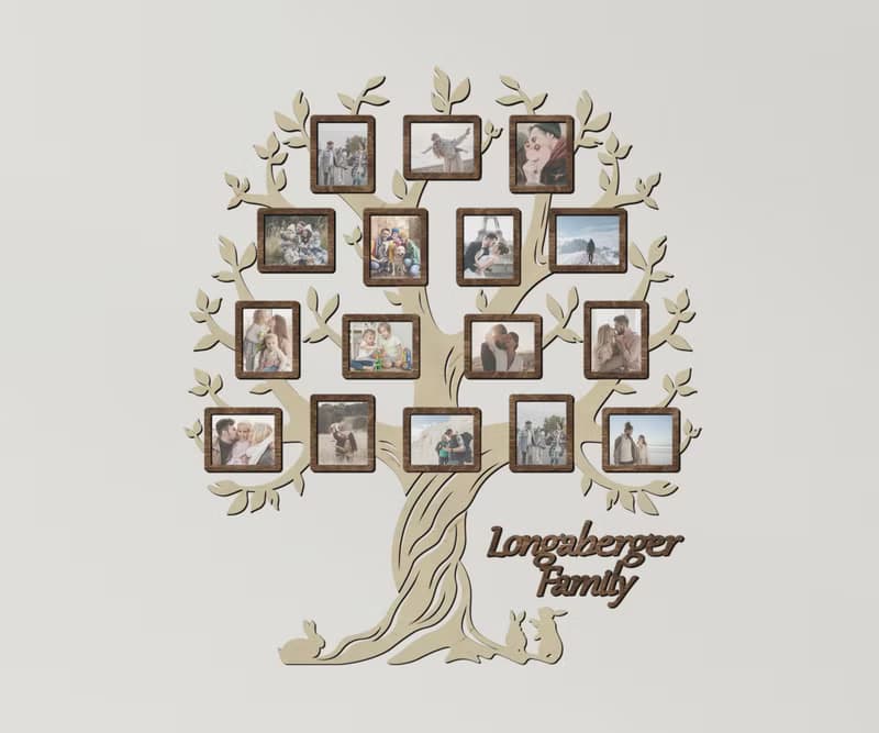Personalized family genealogical tree Picture frame collage Home wall decor