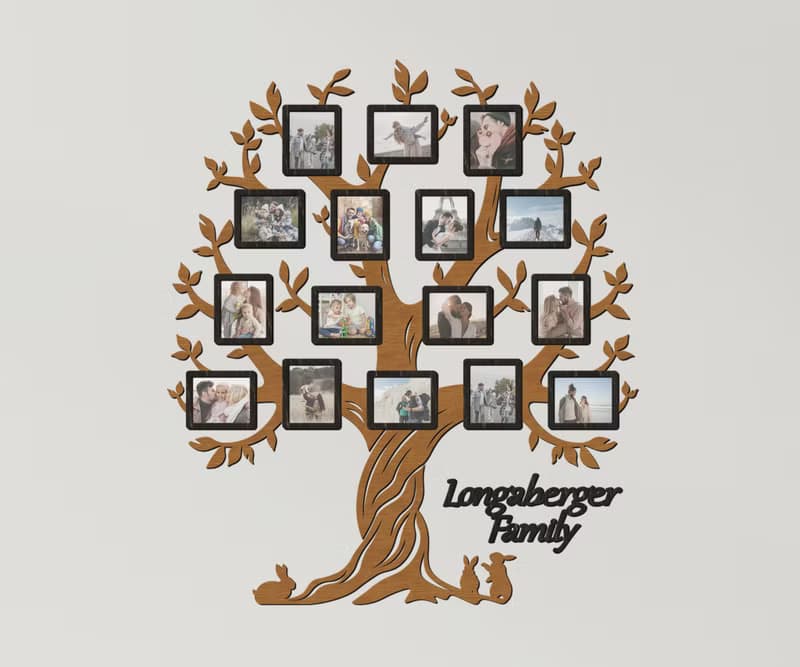 Personalized family genealogical tree Picture frame collage Home wall decor