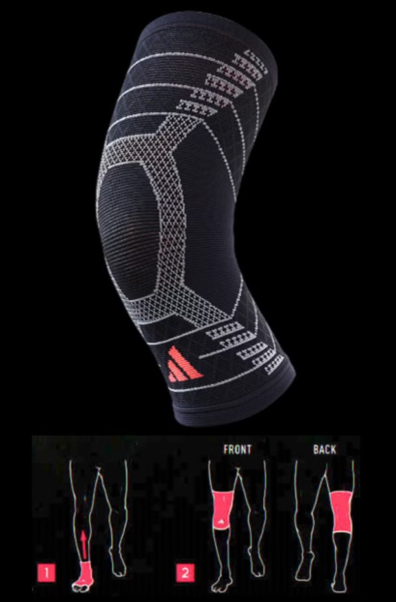 【台灣製】adidas WUCHTP3高機能3D立體針織加強型彈性運動護膝套