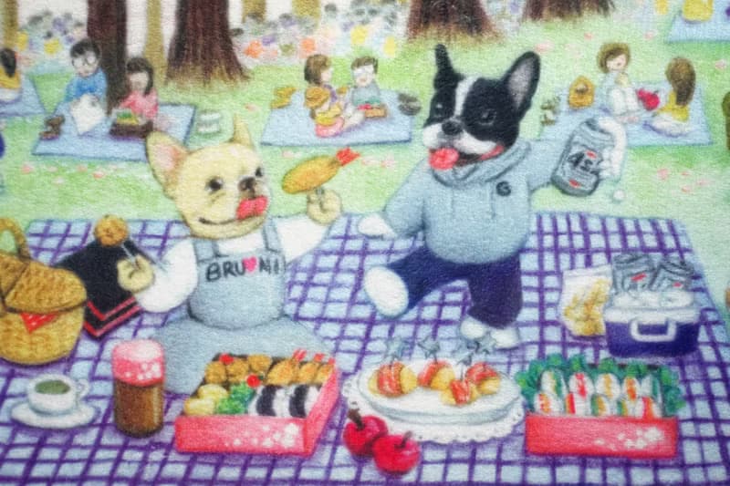 彩繪法鬥Bruni and Gumby's絨毛地墊【櫻花野餐】