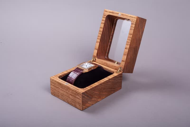 Wood watch box for man woman Engraved watch storage organizer Handcrafted box