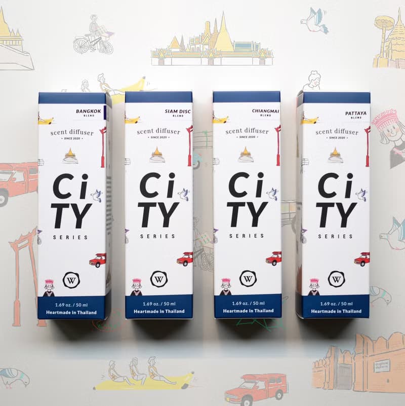 Scented Room Diffuser 4 City Series Set | Bangkok/Siam Disc/Pattaya/Chiangmai