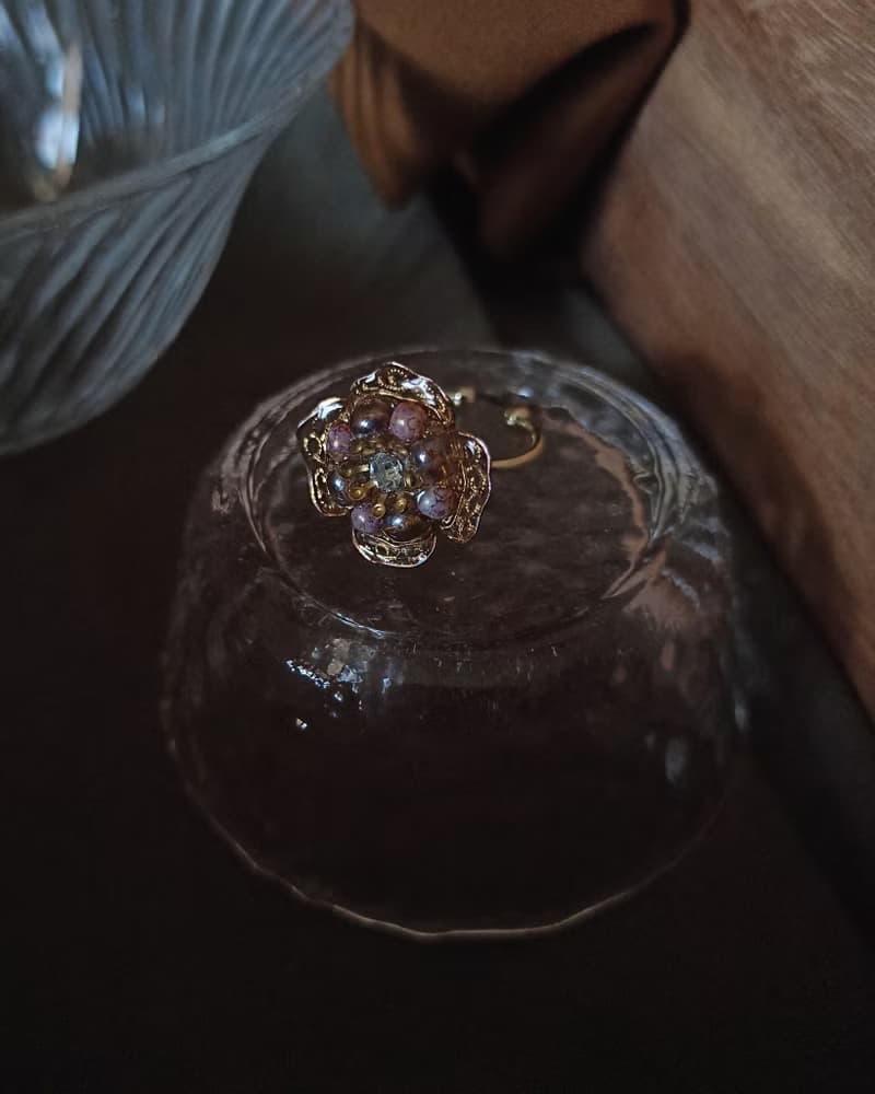 典雅金鏤花戒指 - 可調式戒圍
