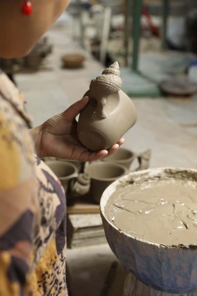 【Table】手作海螺紋理陶瓷咖啡杯碟套裝 - 海岸奶油色