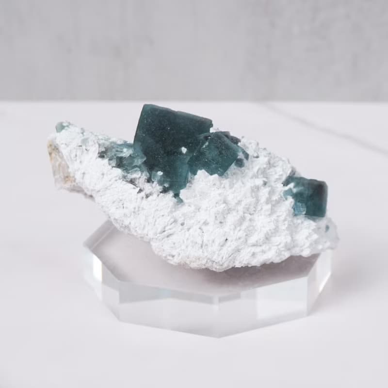 小蝸牛螢石 帶雪景共生 // 內在療癒 舒緩緊張 // 贈底座