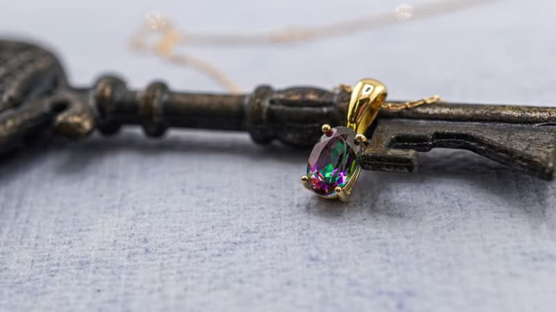 K18　ミスティックトパーズネックレス　G-006