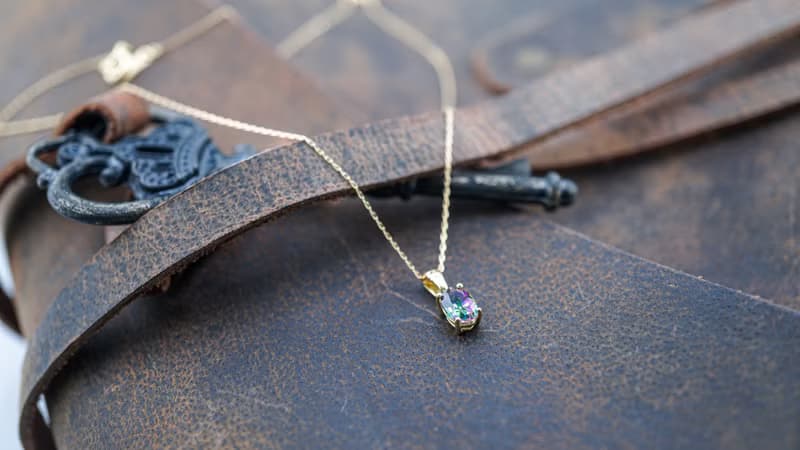 K18　ミスティックトパーズネックレス　G-006