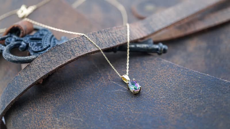 K18　ミスティックトパーズネックレス　G-006