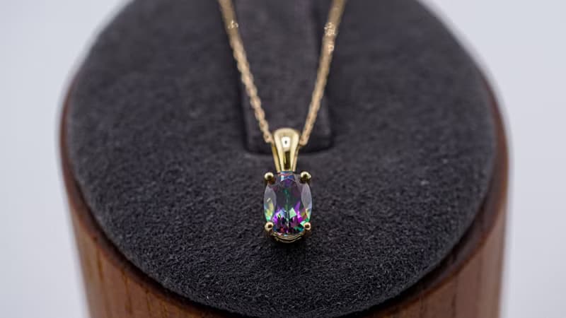 K18　ミスティックトパーズネックレス　G-006