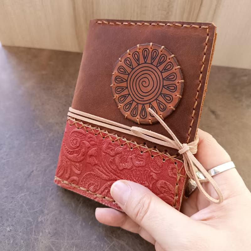 Leather Passport Case with Notebook Pocket and Card Slot, Graduation Gift