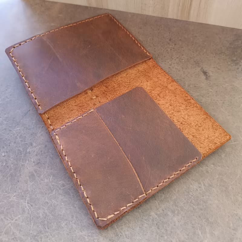 Leather Passport Case with Notebook Pocket and Card Slot, Graduation Gift