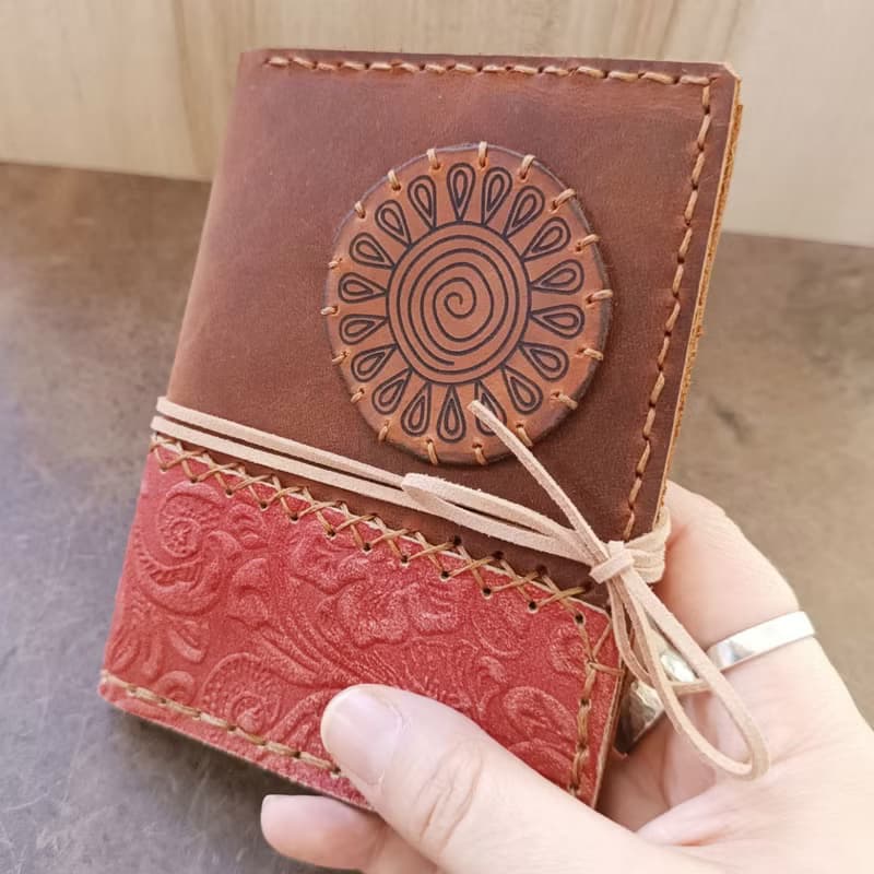Leather Passport Case with Notebook Pocket and Card Slot, Graduation Gift