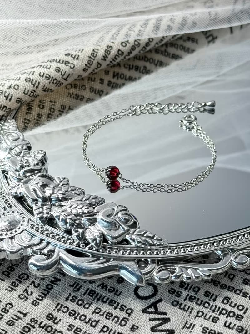 浪漫紅石榴石氣質手鍊 - 永恆德魯納系列水晶手鍊/紅石榴石/鈦鋼