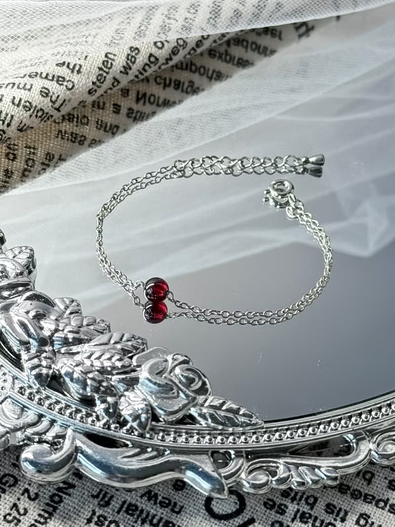 浪漫紅石榴石氣質手鍊 - 永恆德魯納系列水晶手鍊/紅石榴石/鈦鋼