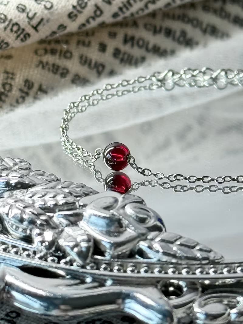 浪漫紅石榴石氣質手鍊 - 永恆德魯納系列水晶手鍊/紅石榴石/鈦鋼