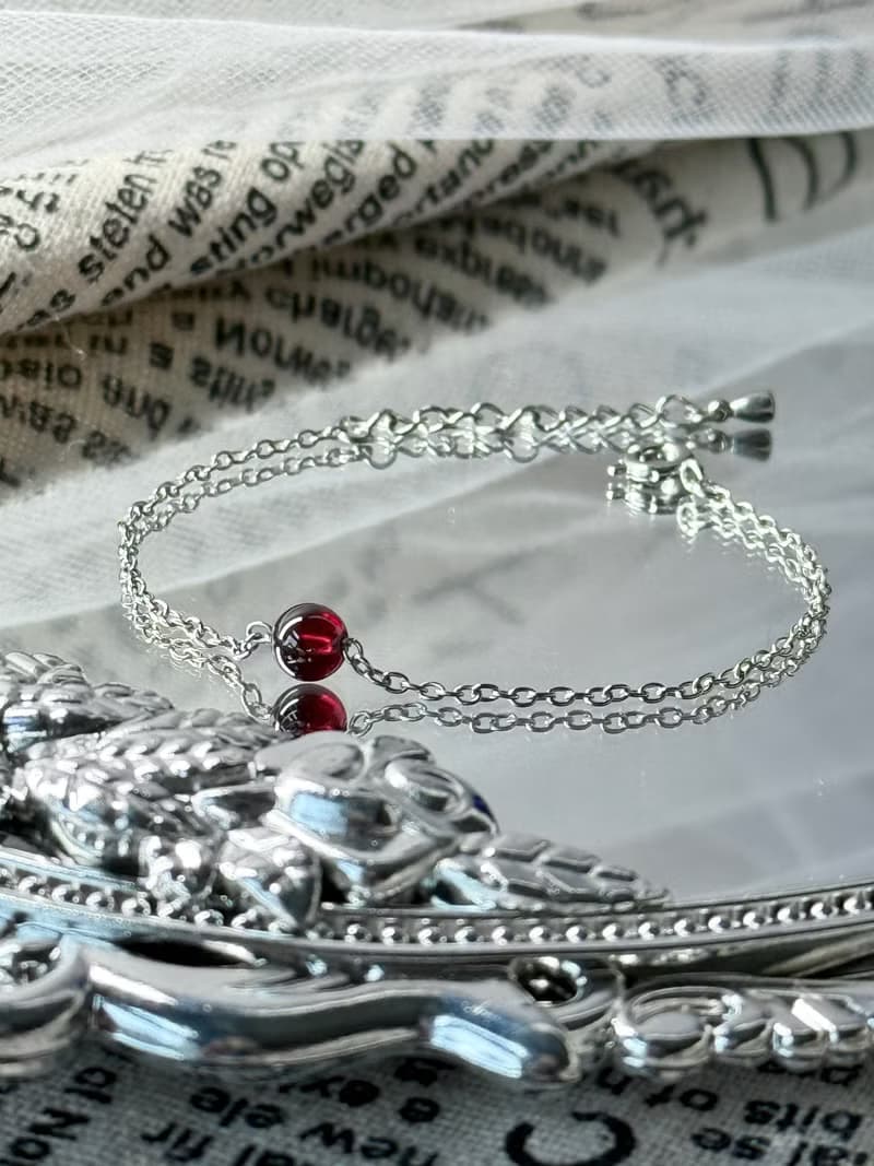 浪漫紅石榴石氣質手鍊 - 永恆德魯納系列水晶手鍊/紅石榴石/鈦鋼