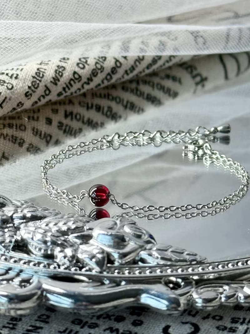 浪漫紅石榴石氣質手鍊 - 永恆德魯納系列水晶手鍊/紅石榴石/鈦鋼