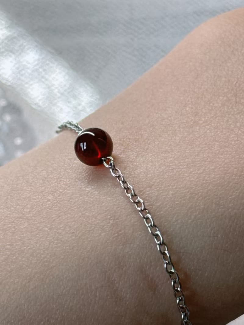 浪漫紅石榴石氣質手鍊 - 永恆德魯納系列水晶手鍊/紅石榴石/鈦鋼