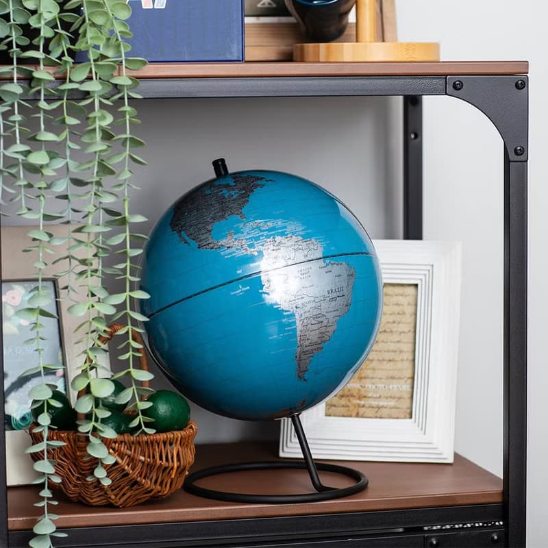 SkyGlobe 10吋藍色O型霧黑鐵質底座地球儀