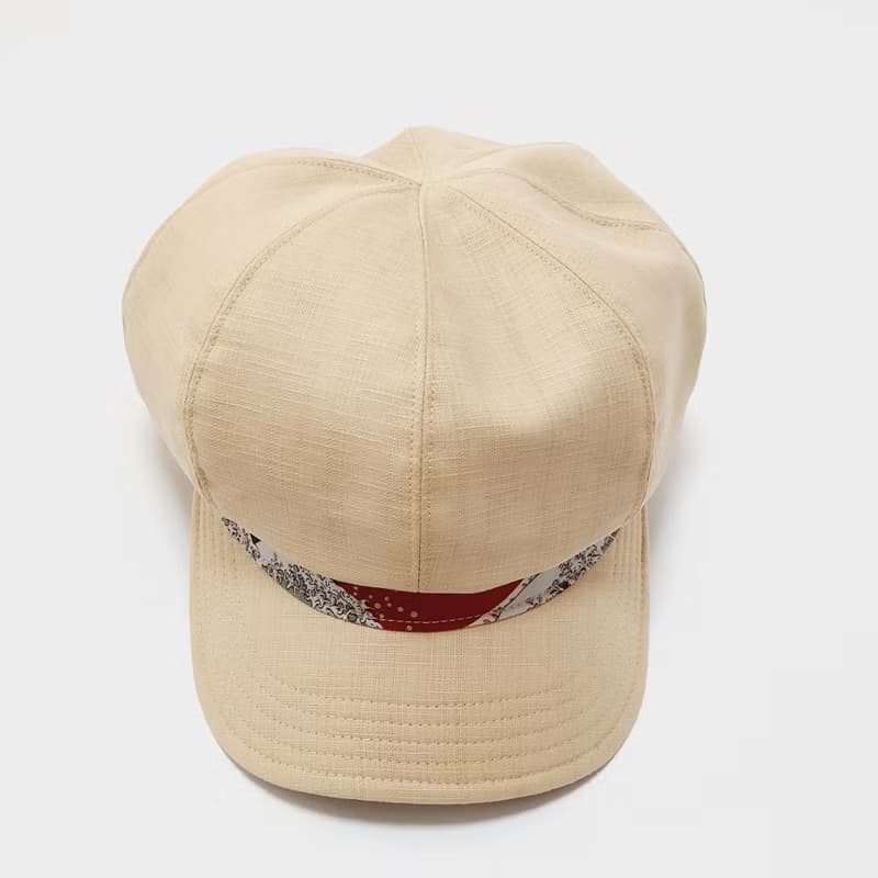 【HiGh MaLi】報童帽/寬帽沿/米色+浮世繪#禮物#男友#古着#父親節