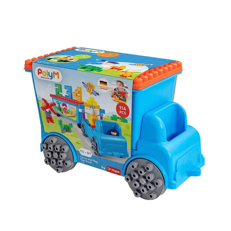 【創意積木】德國PolyM 趣味數字卡車積木組