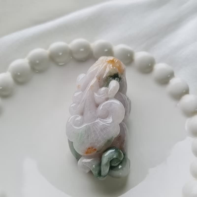 三彩料特色貔貅| 天然緬甸玉A貨翡翠