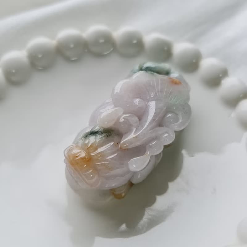 三彩料特色貔貅| 天然緬甸玉A貨翡翠