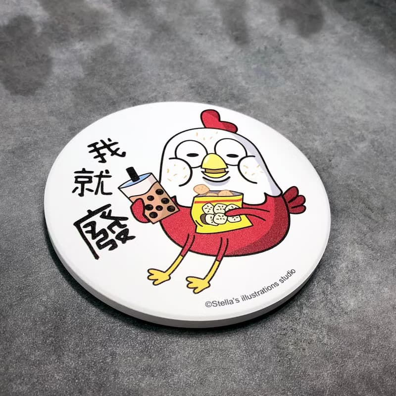 Funny Three Chickens 放3雞 | 陶瓷吸水杯墊 - 我就廢款
